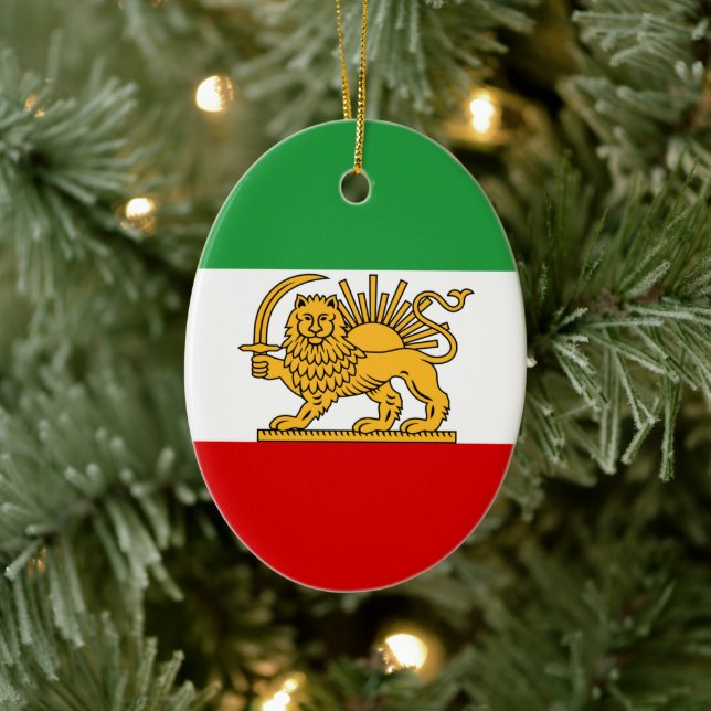 Flag of Iran (1964–1980) Ceramic Ornament (Tree)