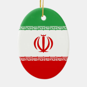 Flag of Iran Ceramic Tree Decoration