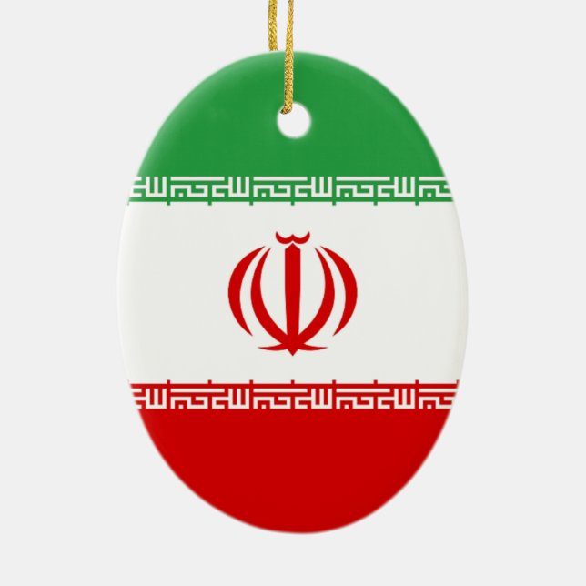 Flag of Iran Ceramic Tree Decoration (Back)