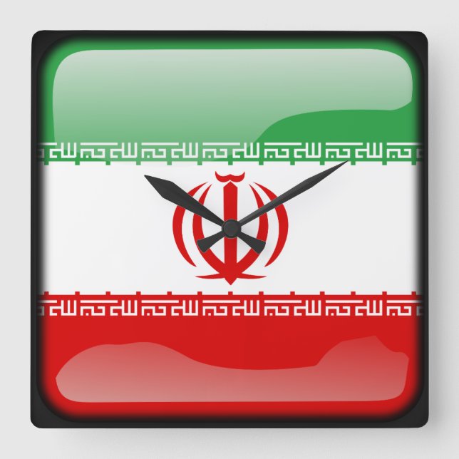Flag of Iran Square Wall Clock (Front)