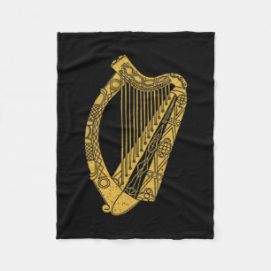 Flag Of Ireland Harp Flag Irish Harp Symbol  Fleece Blanket