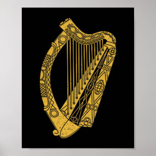 Flag Of Ireland Harp Flag Irish Harp Symbol  Poster