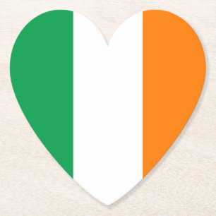 Flag of Ireland Heart Paper Coaster