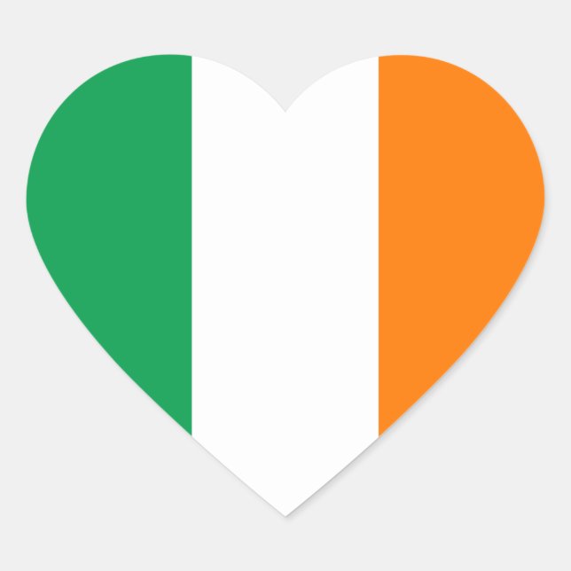 Flag of Ireland Heart Sticker (Front)