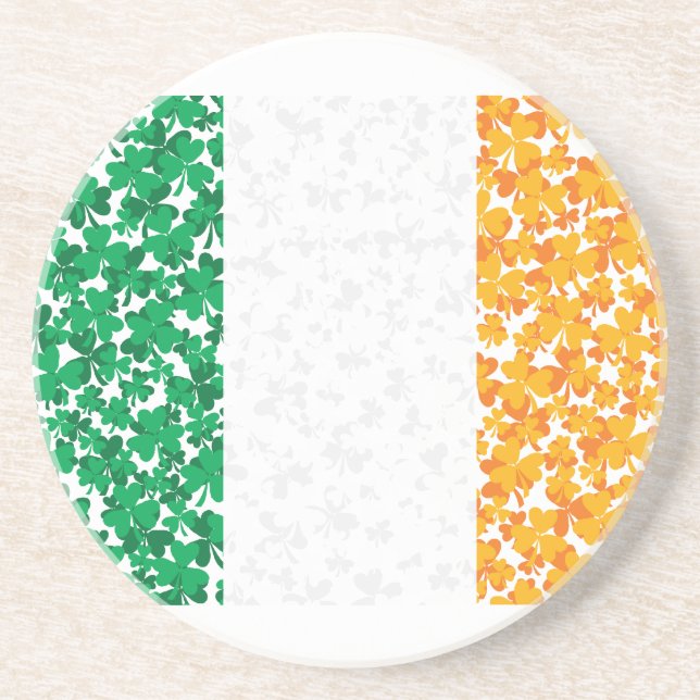 Flag of Ireland Shamrocks Coaster (Front)