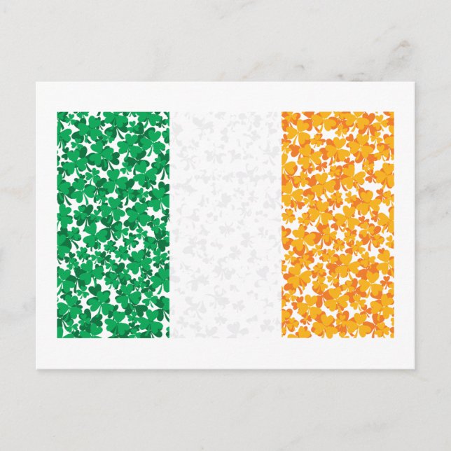 Flag of Ireland Shamrocks Postcard (Front)