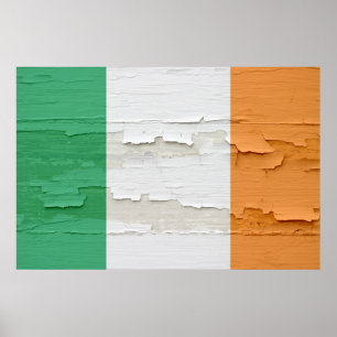 Flag of Ireland Weathered Poster