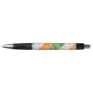 Flag of Ireland with shamrocks pattern