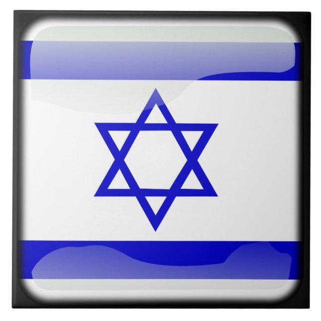Flag of Israel Ceramic Tile (Front)