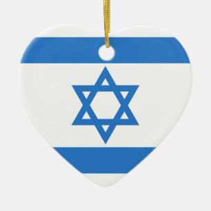 Flag of Israel Ceramic Tree Decoration