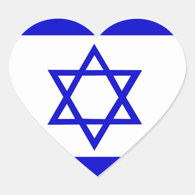 Flag of Israel Heart Sticker (Front)