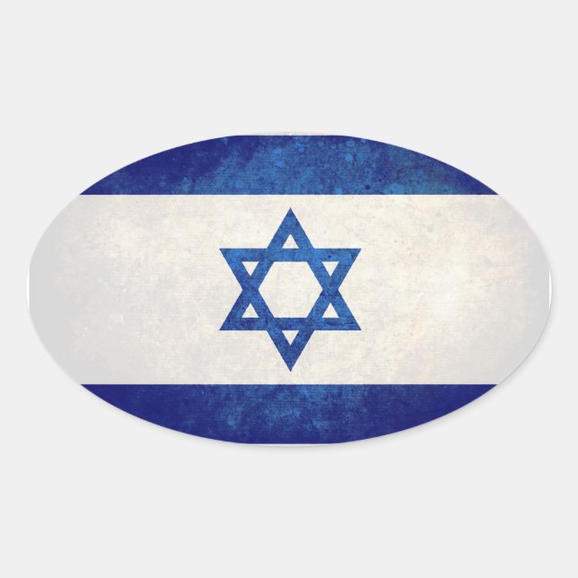 Flag of Israel Oval Sticker (Front)