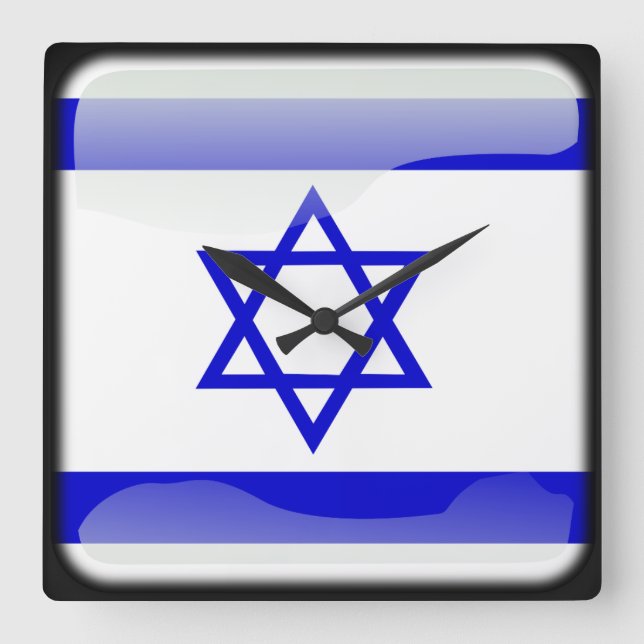 Flag of Israel Square Wall Clock (Front)