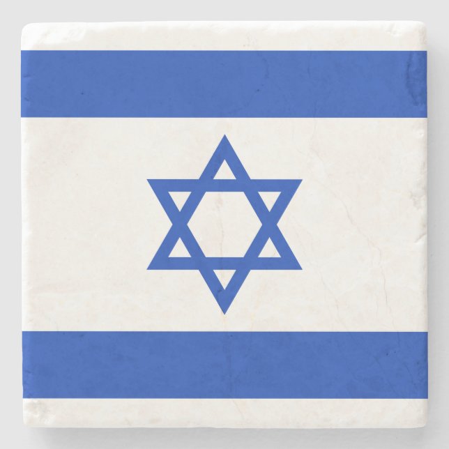 Flag of Israel Stone Coaster (Front)