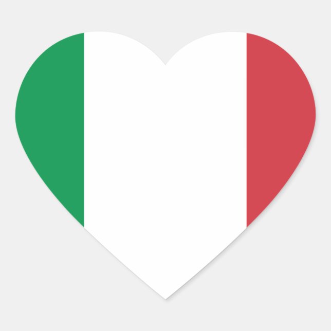 Flag of Italia Heart Sticker (Front)