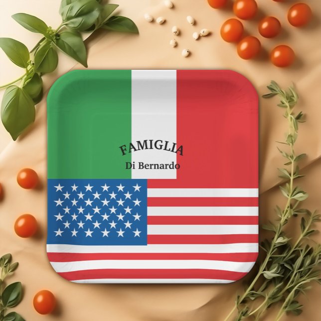 Flag of Italy American Flag Patriotic Paper Plate (Italian-American Personalized
Paper Plate
Flag of Italy American Flag)