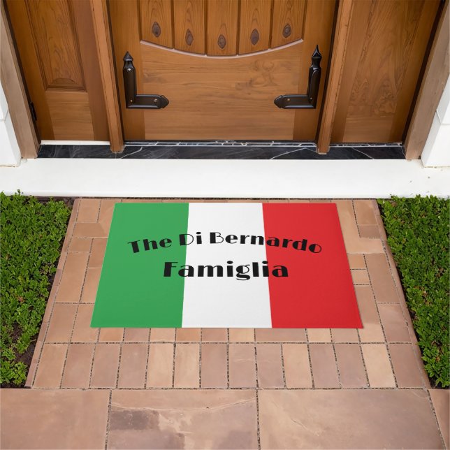 Flag of Italy Bella Italia Famiy Welcome Mat (Outdoor)