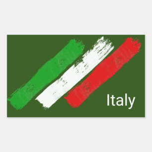 Flag of Italy.brush strokes. Rectangular Sticker