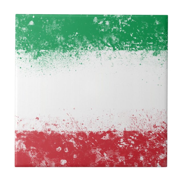 Flag of Italy Ceramic Tile (Front)