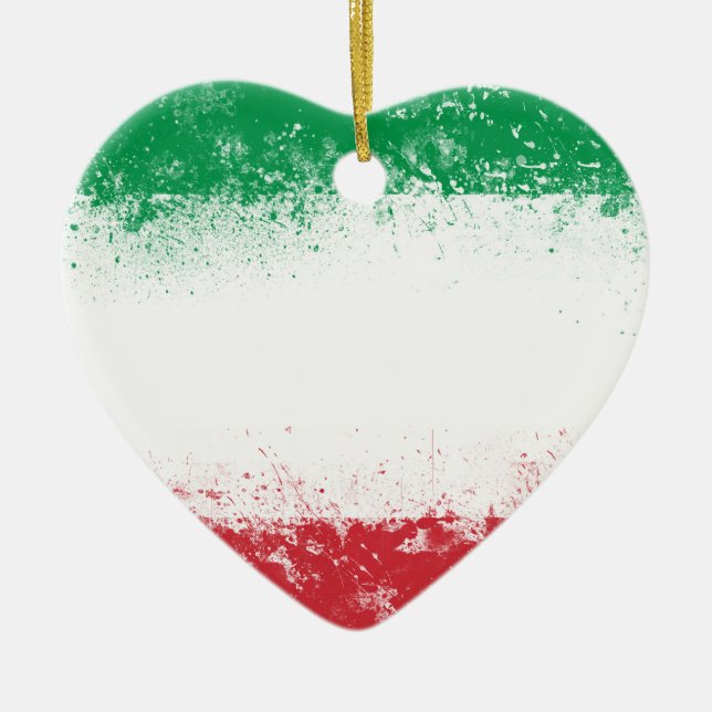 Flag of Italy Ceramic Tree Decoration (Front)