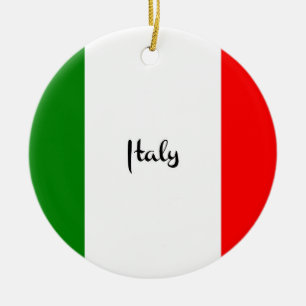 Flag of Italy Ceramic Tree Decoration