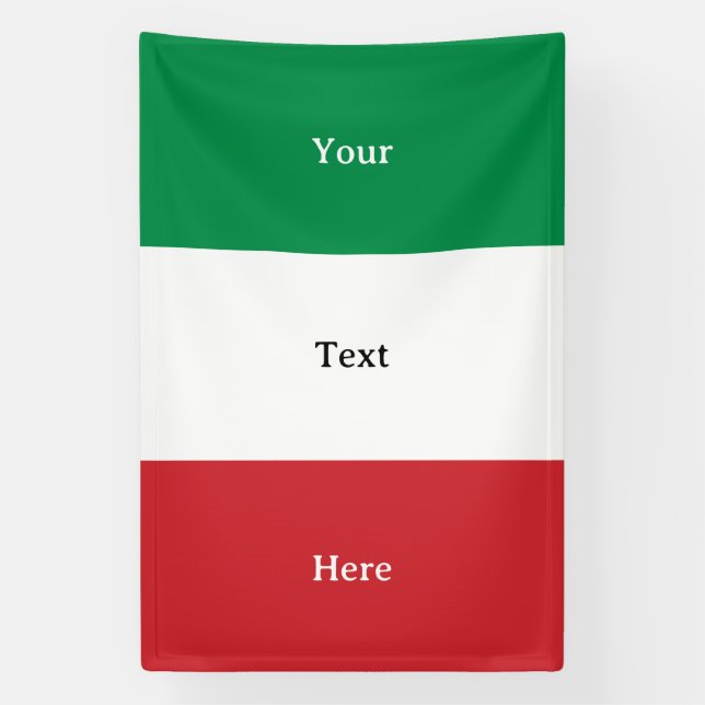 Flag of Italy Custom Text Tricolor Banner (Vertical)