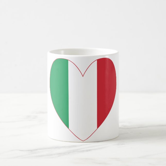 Flag of Italy Heart Coffee Mug (Center)
