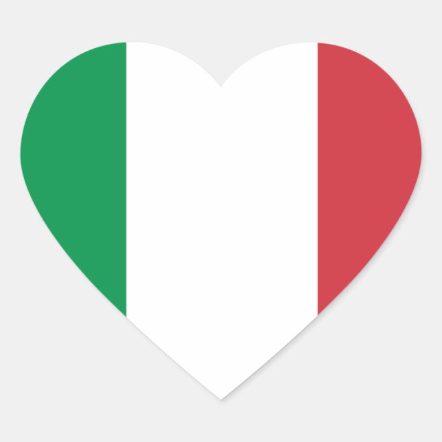 Flag of Italy Heart Sticker (Front)