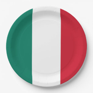Flag of Italy Italia Italian Il Tricolore Paper Plate