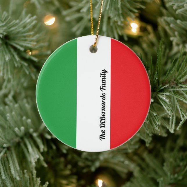 Flag of Italy Italian Flag Personalised  Ceramic Ornament (Tree)