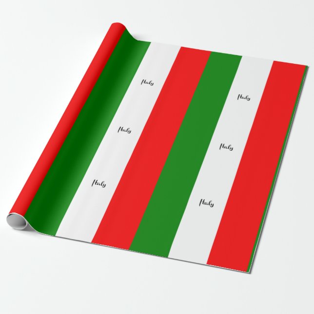 Flag of Italy, labelled, Wrapping Paper (Unrolled)