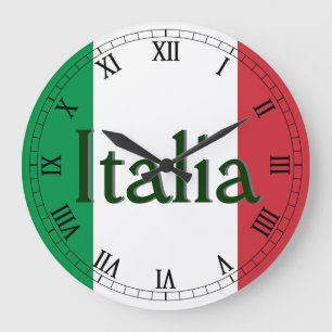 Flag of Italy Large Clock