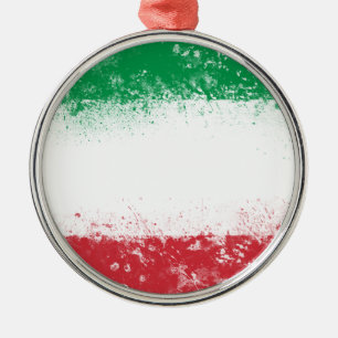 Flag of Italy Metal Tree Decoration