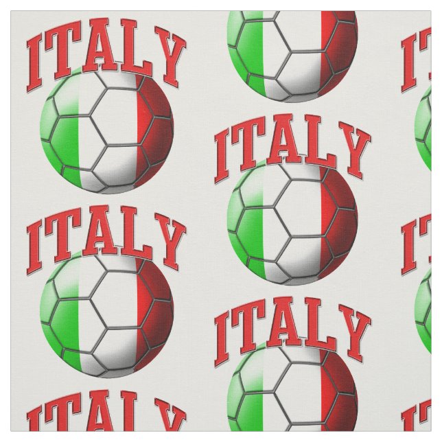 Flag of Italy Soccer Ball Pattern Fabric (Swatch)