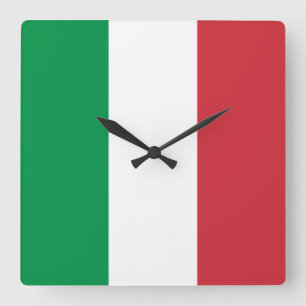 Flag of Italy Square Wall Clock