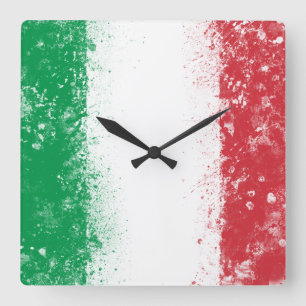 Flag of Italy Square Wall Clock