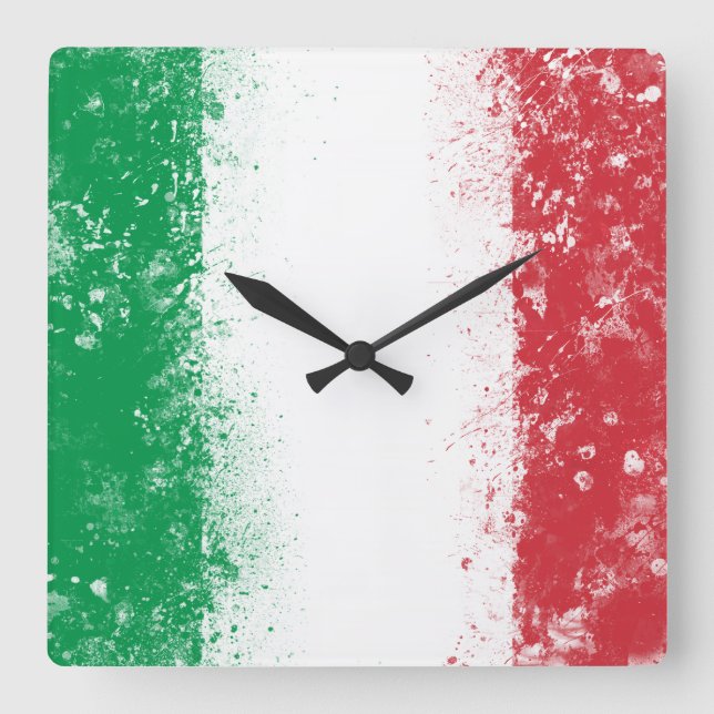 Flag of Italy Square Wall Clock (Front)