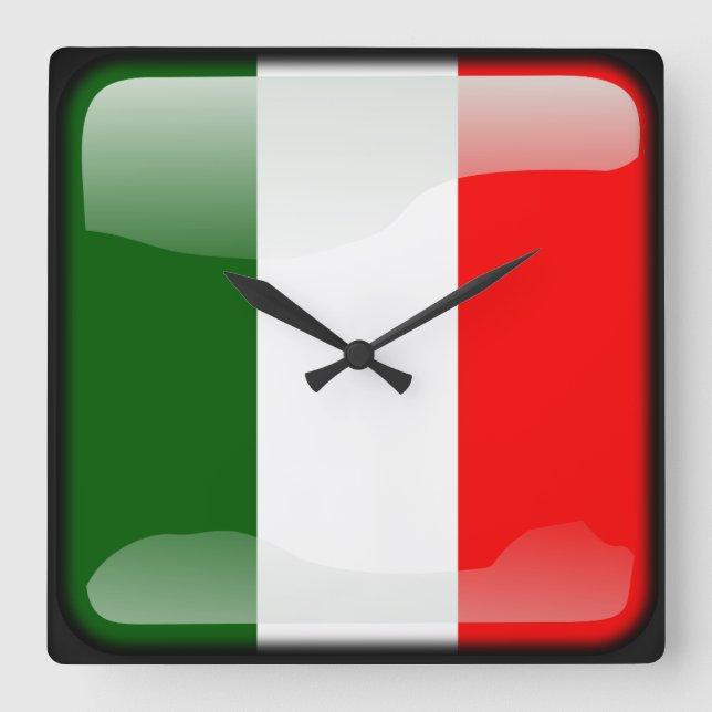 Flag of Italy Square Wall Clock (Front)