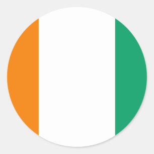 Flag of Ivory Coast - Drapeau de la Côte d'Ivoire Classic Round Sticker