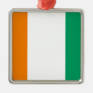 Flag of Ivory Coast - Drapeau de la Côte d'Ivoire Metal Ornament