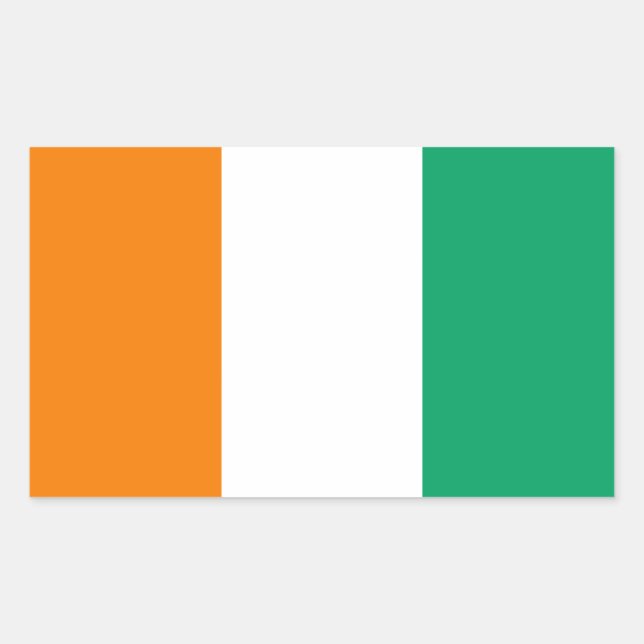 Flag of Ivory Coast - Drapeau de la Côte d'Ivoire Rectangular Sticker (Front)