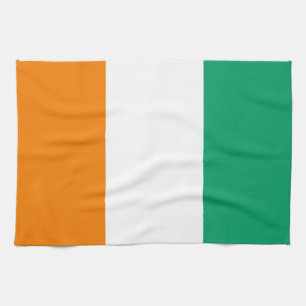 Flag of Ivory Coast - Drapeau de la Côte d'Ivoire Tea Towel