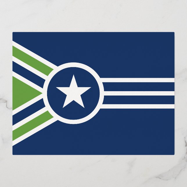 Flag of Jackson, Tennessee Foil Holiday Postcard (Front)