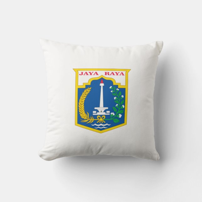 Flag of Jakarta (Indonesian Capital City) Cushion (Front)