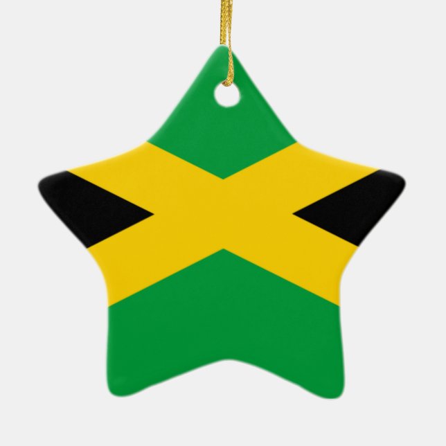 Flag of Jamaica Ceramic Tree Decoration (Back)