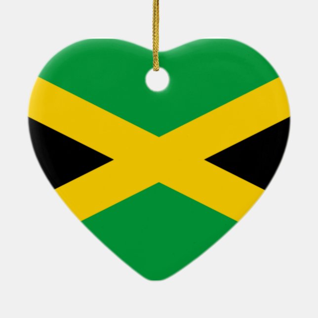 Flag of Jamaica Ceramic Tree Decoration (Back)