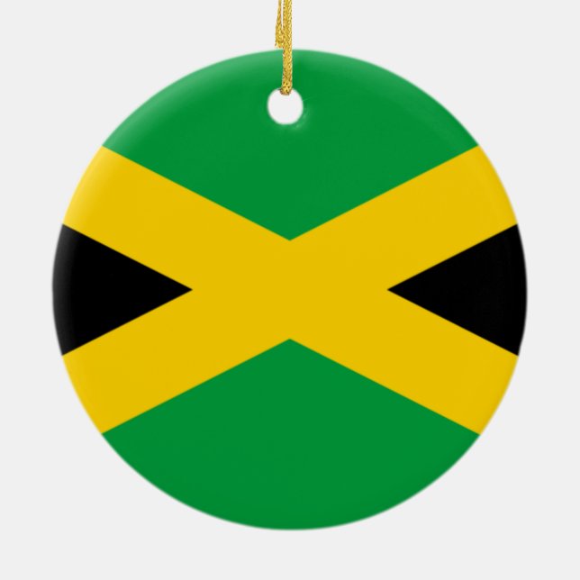 Flag of Jamaica Ceramic Tree Decoration (Back)