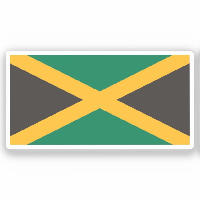 Flag of Jamaica Custom-Cut Vinyl Sticker (Front)