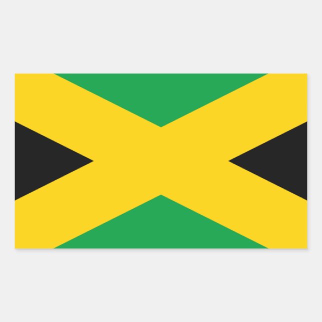 Flag of Jamaica - Jamaican Flag Rectangular Sticker (Front)