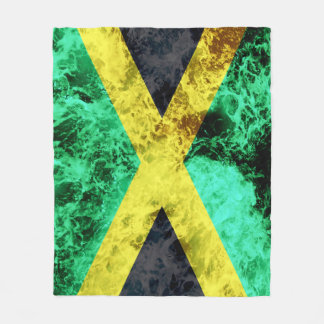 Flag of Jamaica - Ocean Waves Fleece Blanket